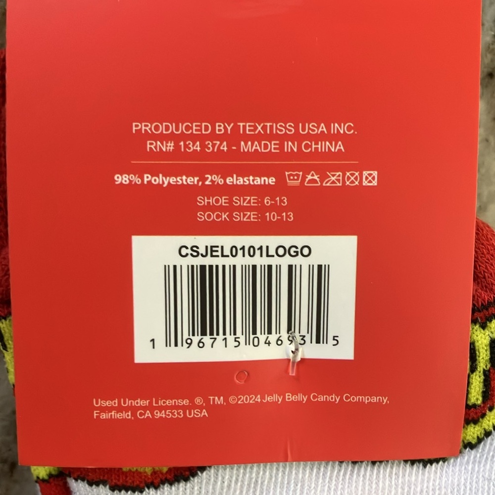 4 Pair Crew Socks Jelly Belly, Swedish Fish, Haribo, Sour Patch Kids - Picture 3 of 6